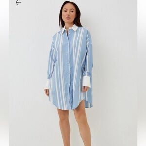 United Colors of Benetton oversized vertical striped shirt dress Large